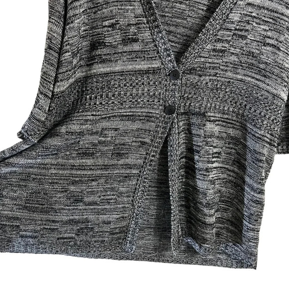 Liz & Me Gray Cardigan Sweater Plus Size 2X V Neck Short Sleeves Neutral Knit - Picture 6 of 7